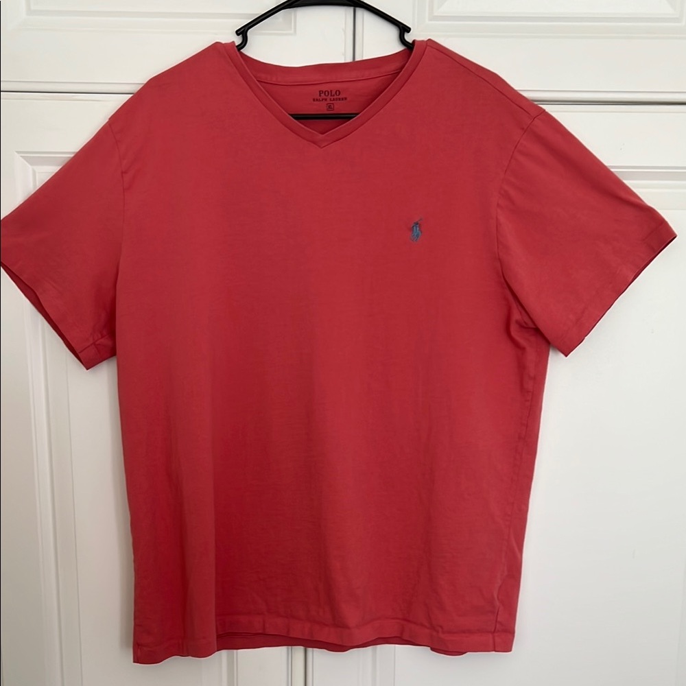 Polo by Ralph Lauren Red Short Sleeve V Neck Tee